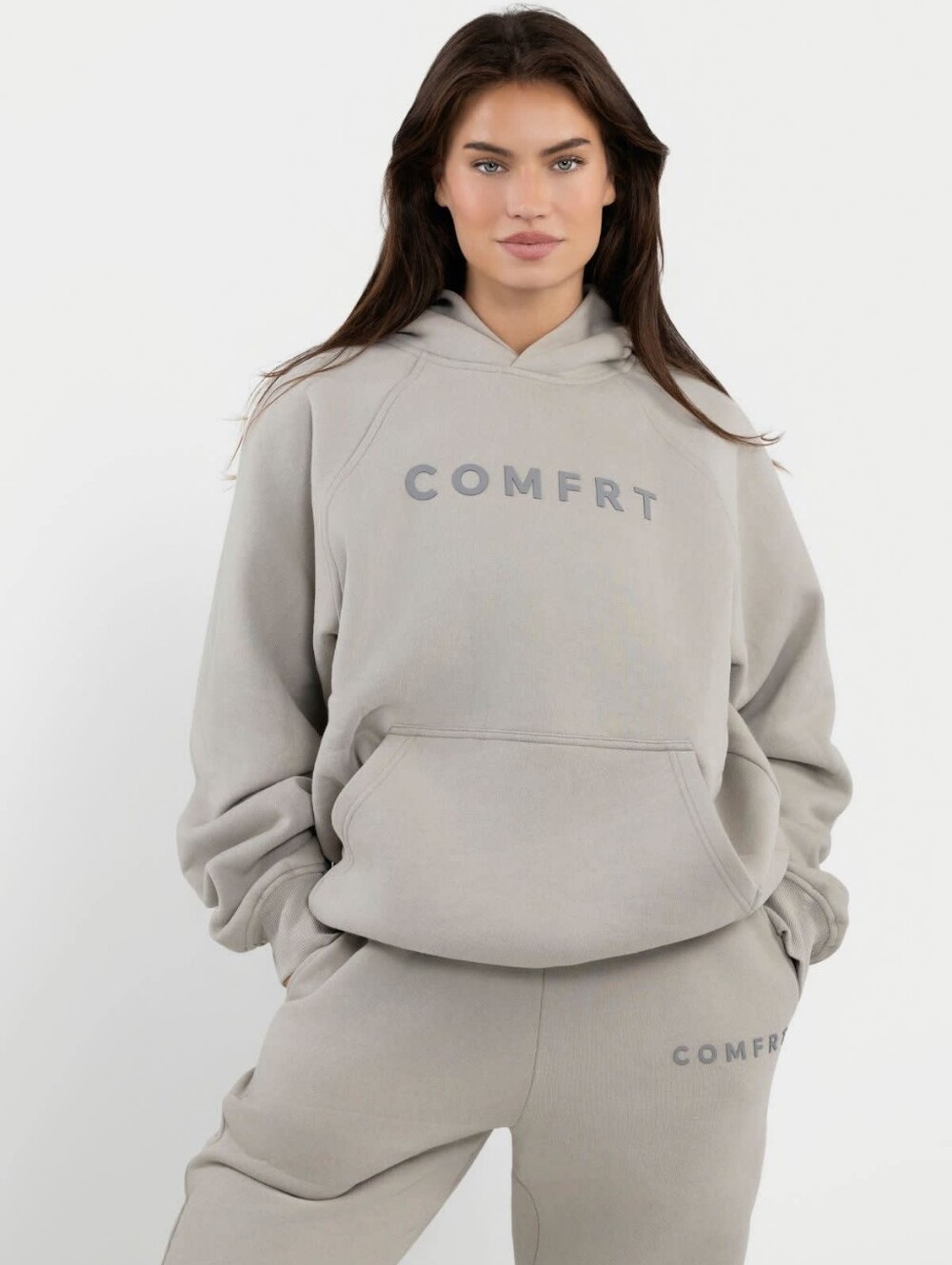 Comfrt Tranquil Hoodie In Cement Size M